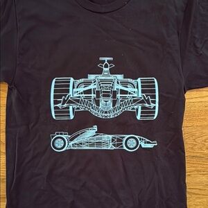 NEW Men's S Black Graphic T-Shirt with Race Car Design